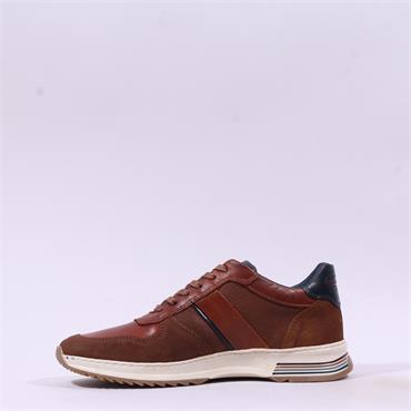 Tommy Bowe Deaves Casual Laced Trainer - Tan Leather